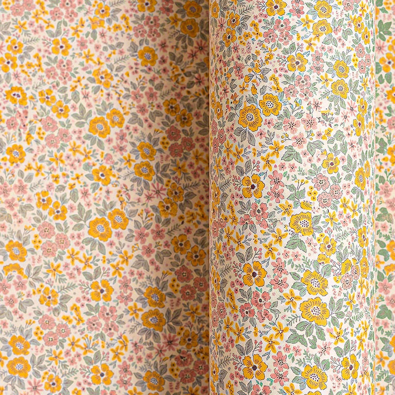 Papel de Regalo 70 cm x 2 m Floral Liberty Amarillo