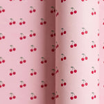 Papel de Regalo 70 cm x 2 m Rosa con Cerezas