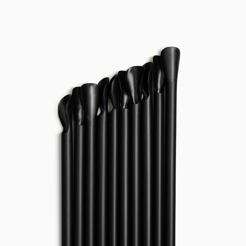 Inspiracion con Pajita Cuchara Plástico PP Reutilizable 20 cm Negro
