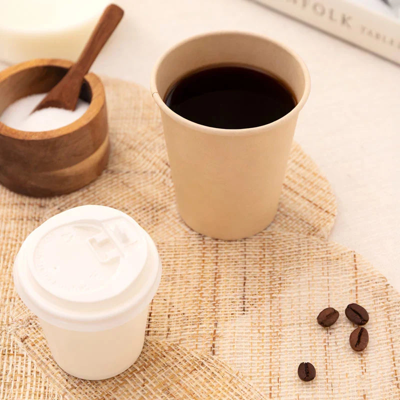 Vaso Cartón + PE Tapa Drink 120 cc Blanco Take Away (50 uds)