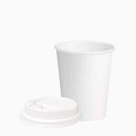 Vaso Cartón + PE Tapa Drink 200 cc Blanco Take Away (50 uds)