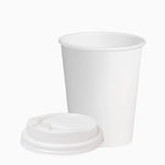 Vaso Cartón + PE Tapa Drink 250 cc Blanco Take Away (50 uds)