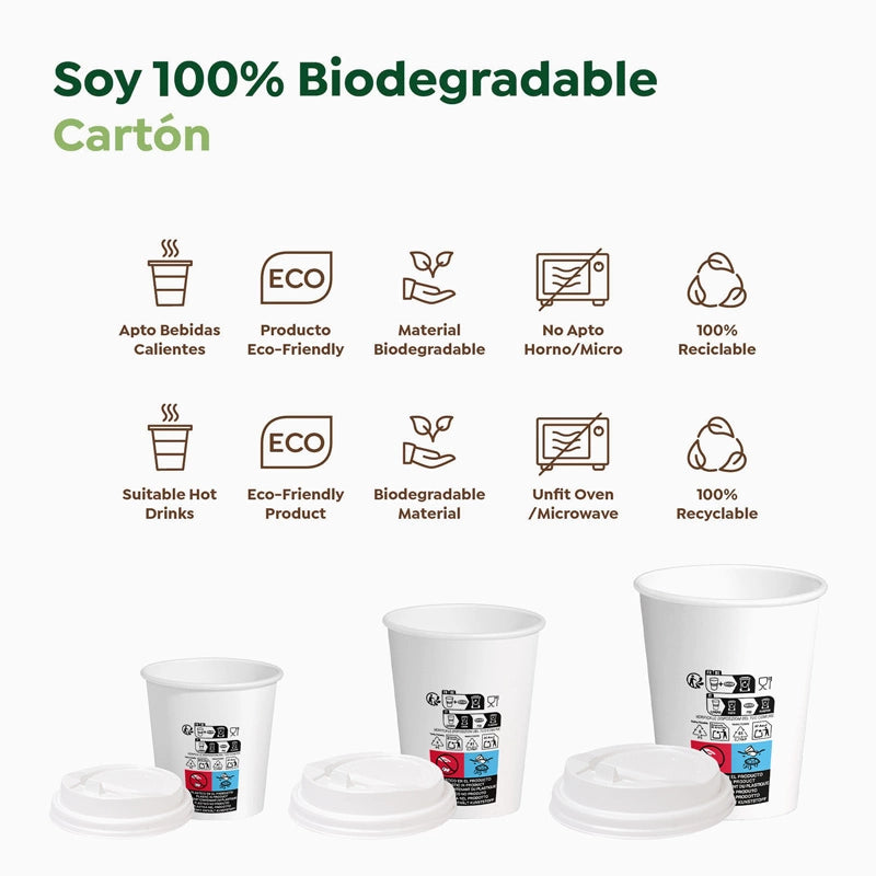 Paper Cup + PE Lid Drink 200 cc White Take Away (50 units)