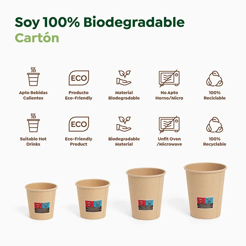 Vaso Cartón + PE 80 cc Kraft Take Away (35 uds)