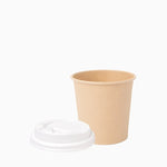 Vaso Cartón + PE Tapa Drink 120 cc kraft Take Away (50 uds)