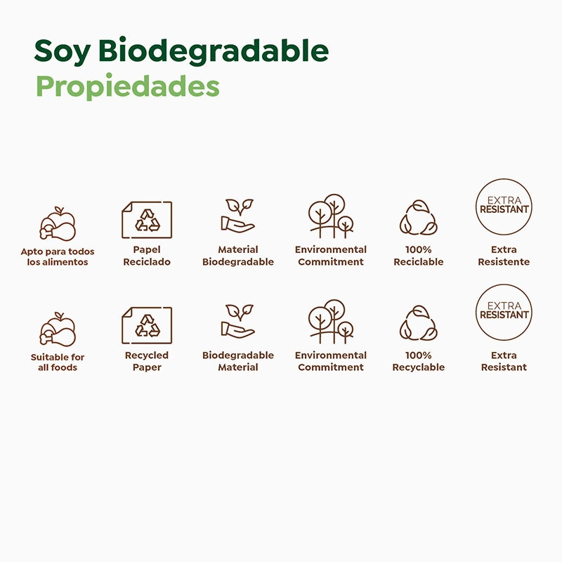 Sac en Papier Kraft 18 x 8 x 24 cm avec Poignée Bouclée (50 unités)