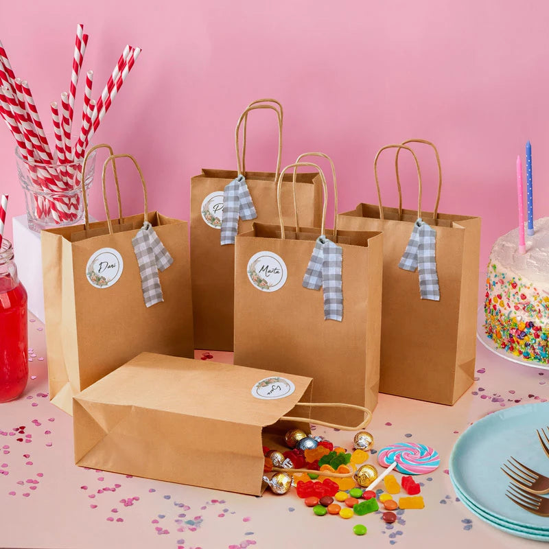 Bolsa Papel Kraft 18 x 8 x 24 cm con Asa Rizada