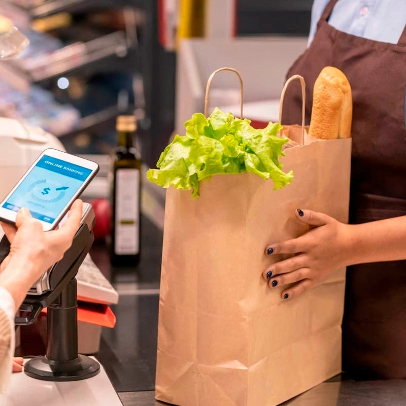 Borsa Kraft 25 x 16 x 27 cm maniglia riccia