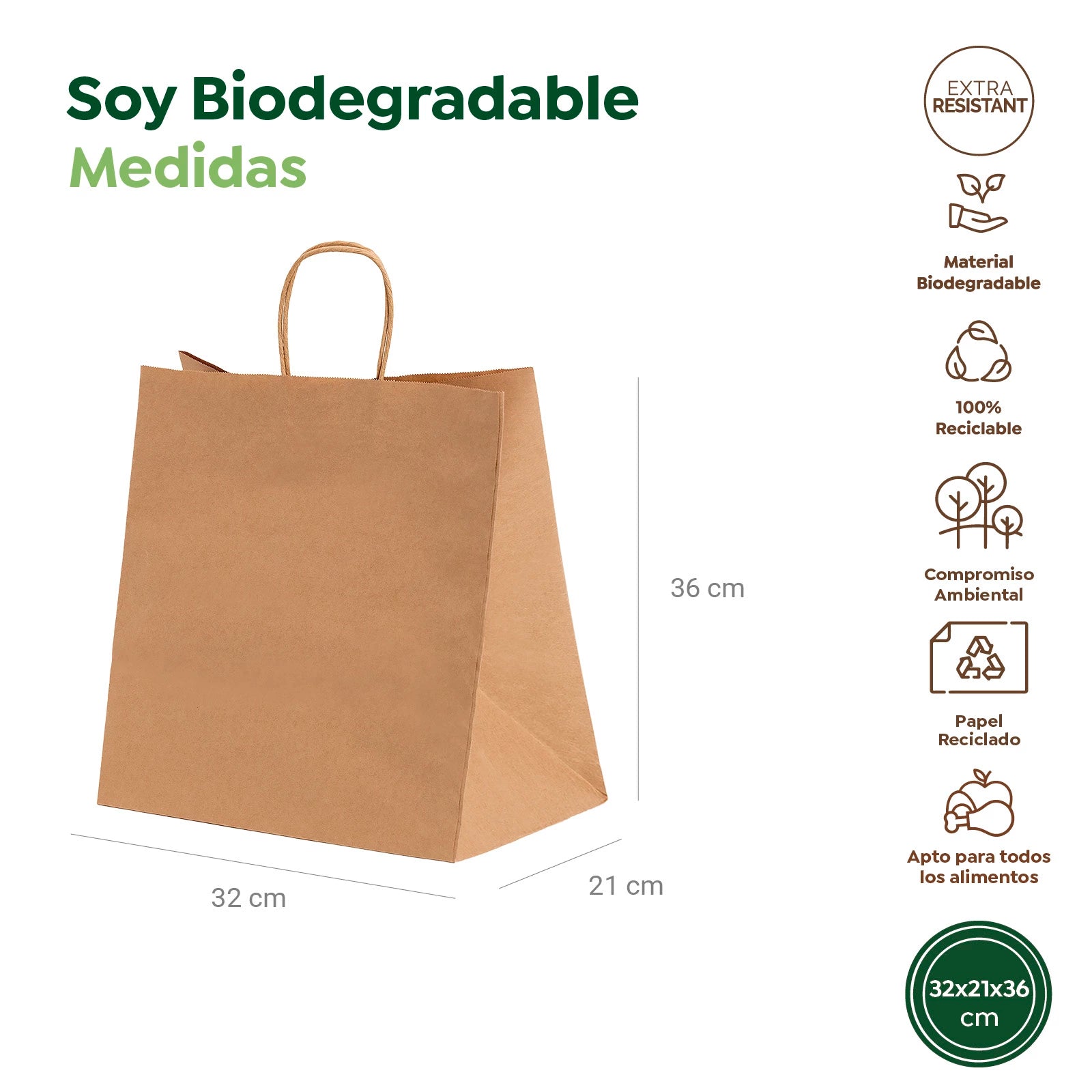 Papier Kraft 31 x 21 x 32 cm