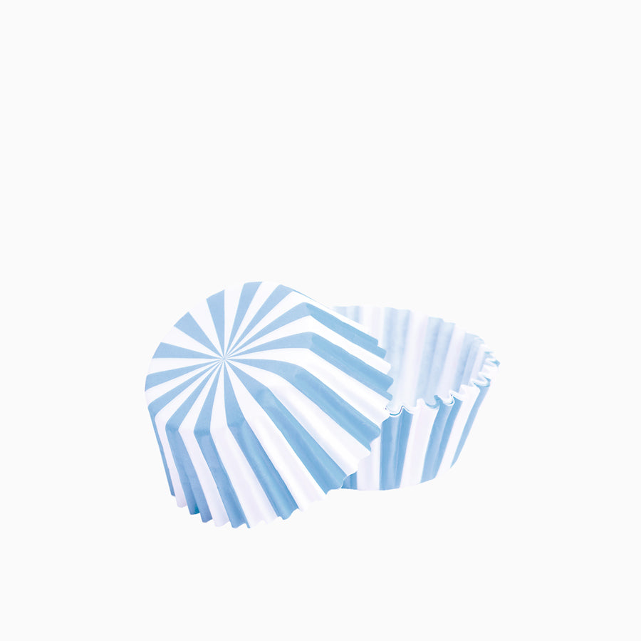 Stampo per cupcake piccolo a righe blu pastello