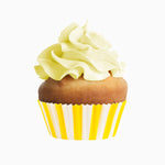 Grande stampo per cupcake tondo a righe gialle