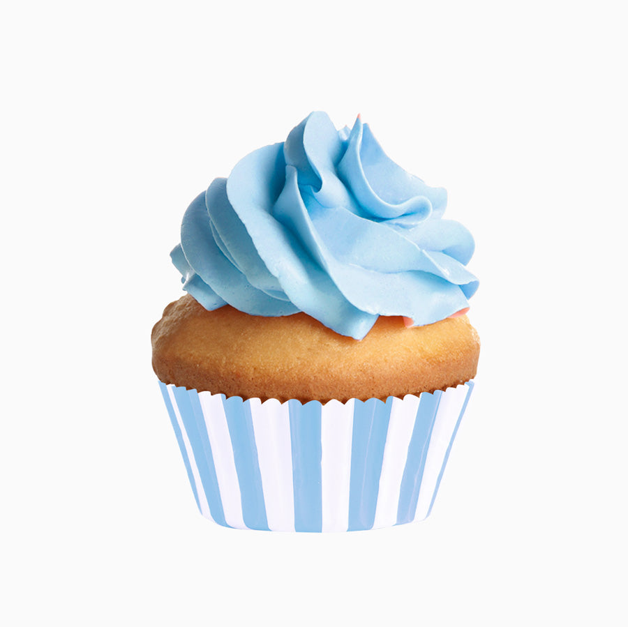 Stampo tondo grande per cupcake a righe blu pastello