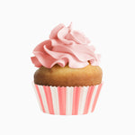 Teglia tonda grande per cupcake a righe rosa pastello
