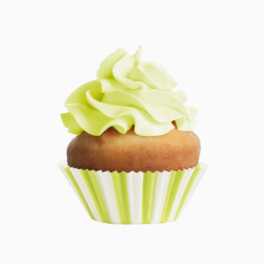 Grande teglia rotonda per cupcake a strisce verde lime