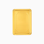 Metalized mini rectangular cardboard tray 18 x 24 cm gold