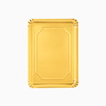 Pequena bandeja de papelão retangular 22 x 28 cm de ouro