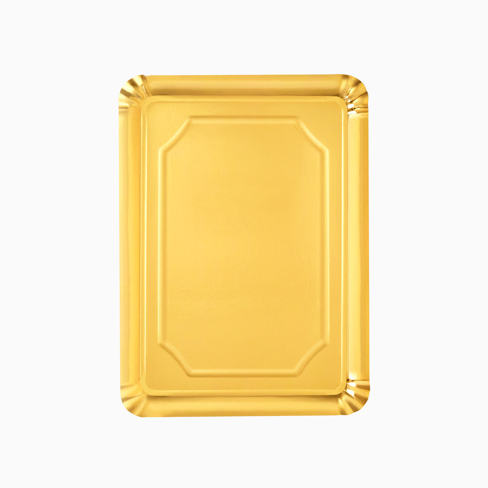 Bandeja Cartón Rectangular Mediana Metalizada 25 x 34 cm Oro – Oh Yeah ...