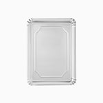 Small metallic rectangular cardboard tray 22 x 28 cm silver