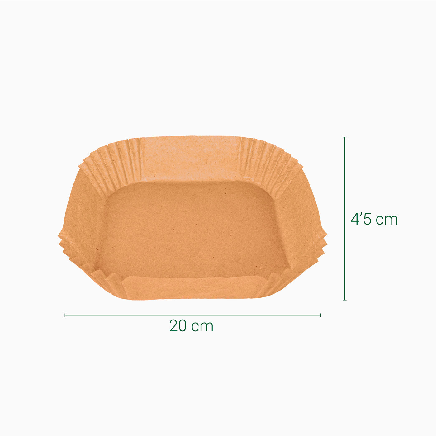 Siliconed paper mold square airfryer 20 x 20 x 4.5 cm