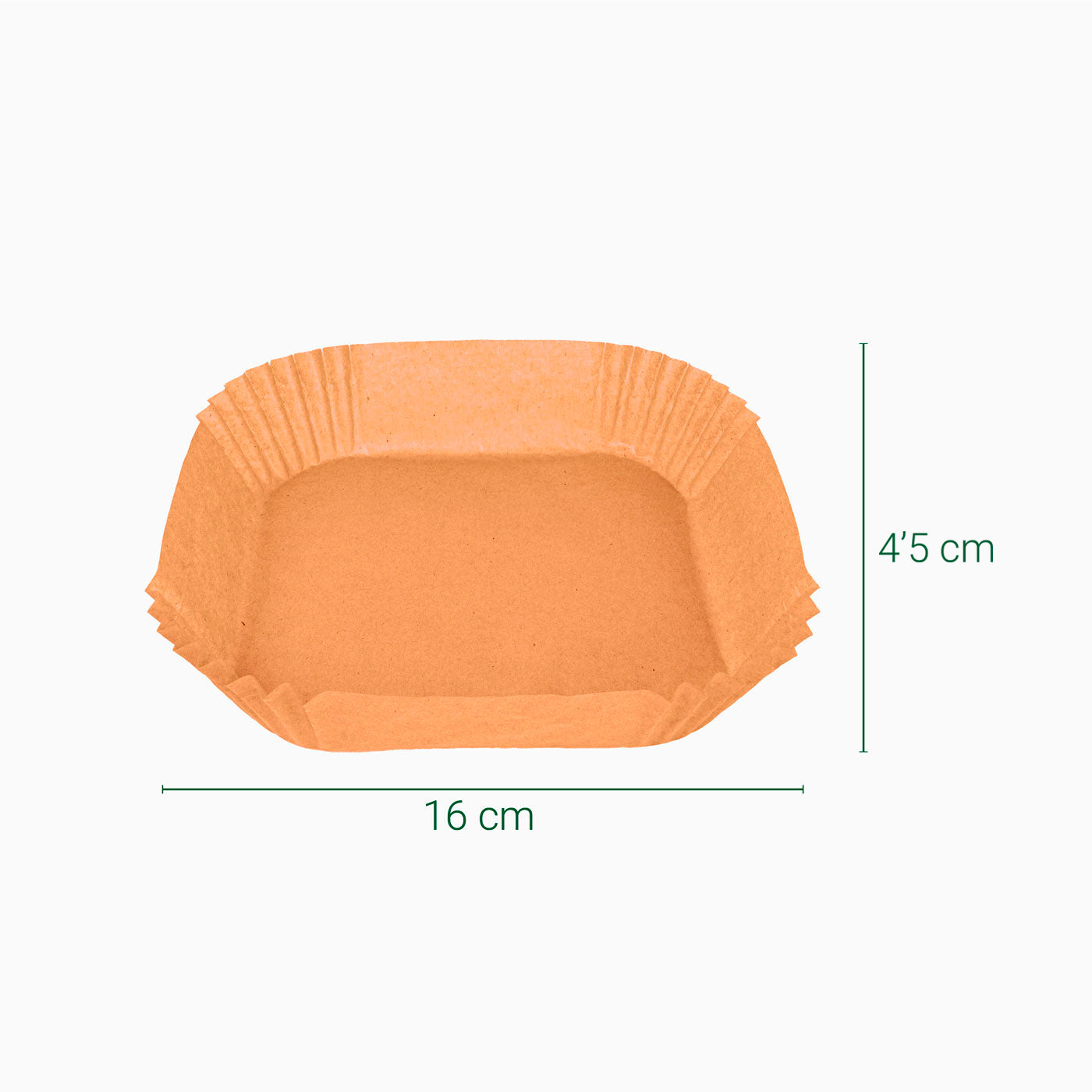 Siliconed paper mold square airfryer 16 x 16 x 4.5 cm