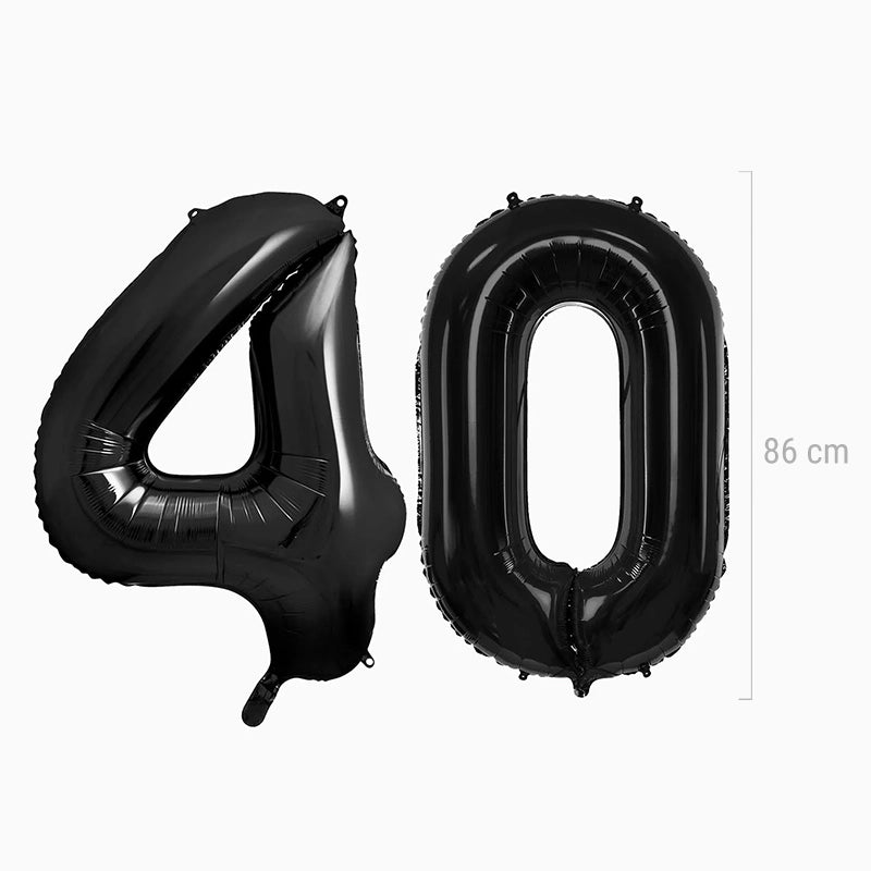 Globos 40 Cumpleaños Foil 86 cm Negro