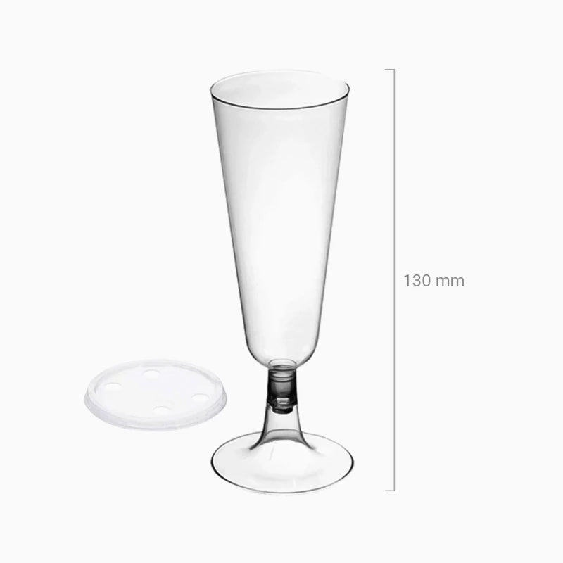 Inspiracion con Wiederverwendbarer Cava-Becher aus PP-Kunststoff, 150 ml, mit transparentem Deckel (50 Stück)