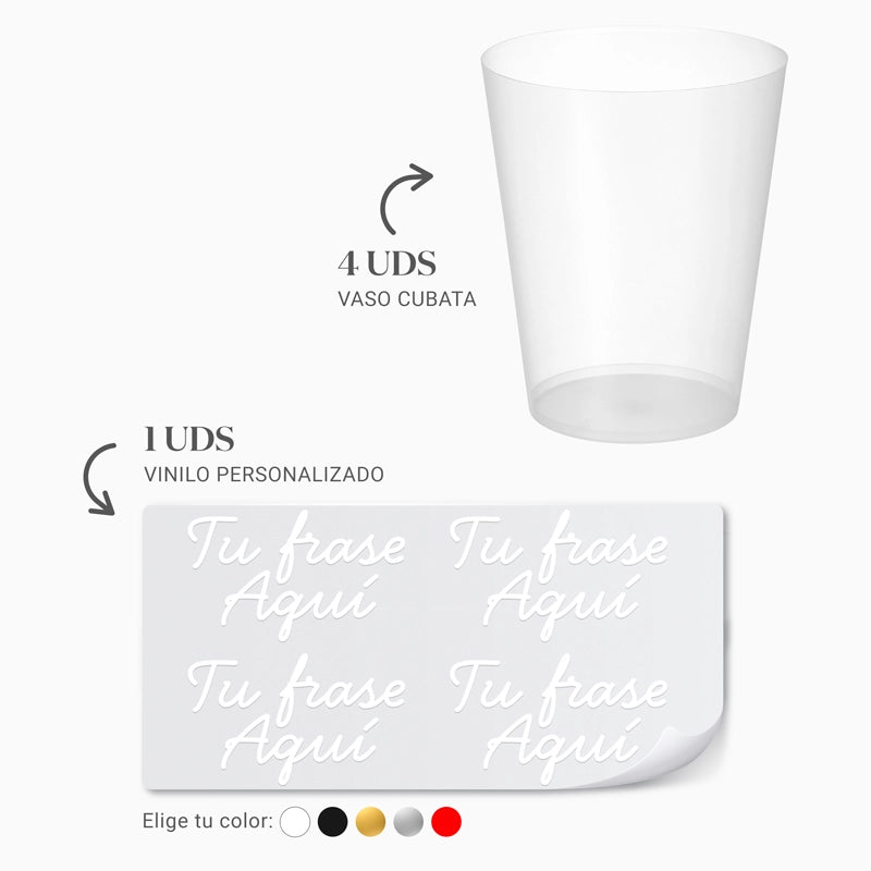 Vaso Cubata Ancho Transparente 480 cc Personalizado