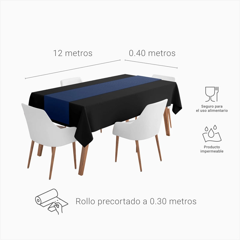 TNT Table Road Roll di 12 m con pre -pre -pretipaggio a 0,30 cm blu navy