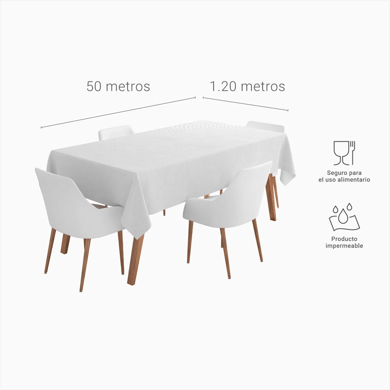 Rollo Mantel TNT 1.20 x 50m Blanco