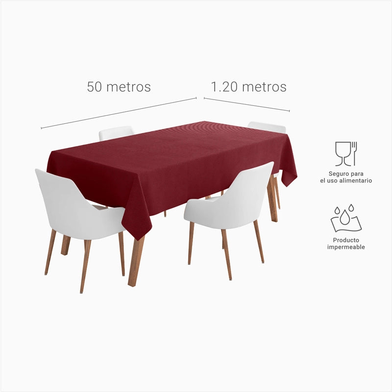 Rollo Mantel TNT 1.20 x 50m Burdeos