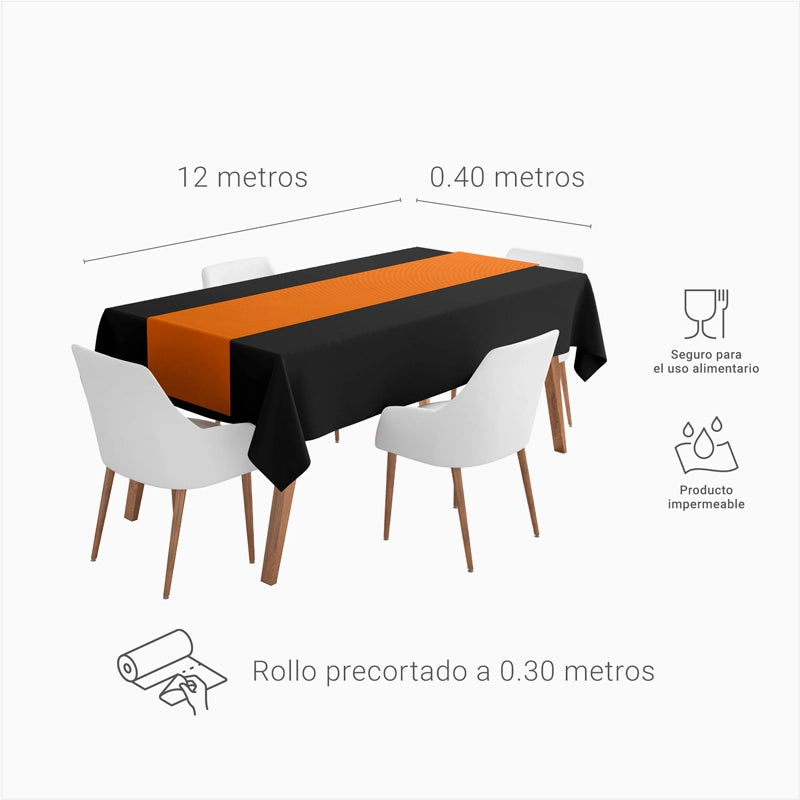 TNT TABLE ROAD ROLO DE 12M com precort a 0,30 cm de laranja