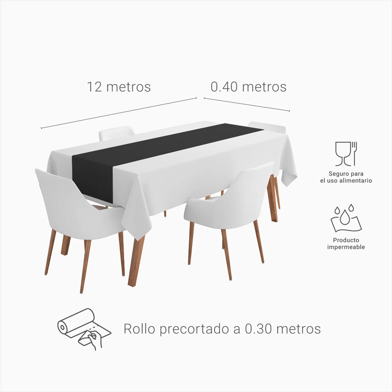 TNT -Tischstraßenrolle von 12 m mit Vorhort auf 0,30 cm schwarz