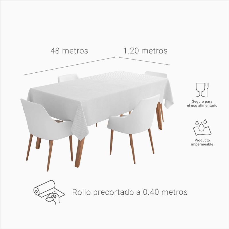 48 m TNT TNT rollen bei 0,40 cm weiß