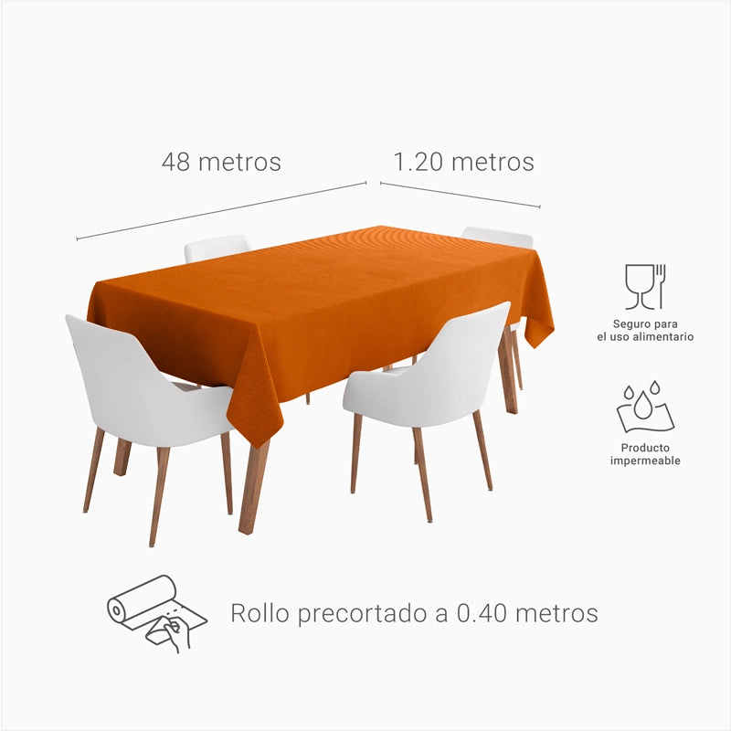 Rollo Mantel TNT de 48m con Precorte a 0.40 cm Naranja