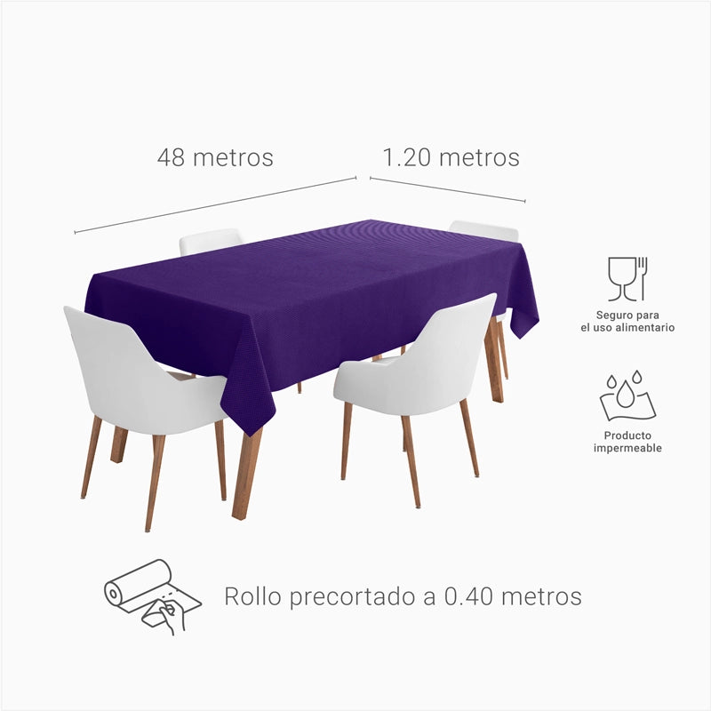 Rollo Mantel TNT de 48m con Precorte a 0.40 cm Morado