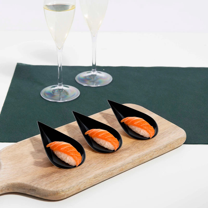 Cuchara Lágrima Finger Food Reutilizable Negra