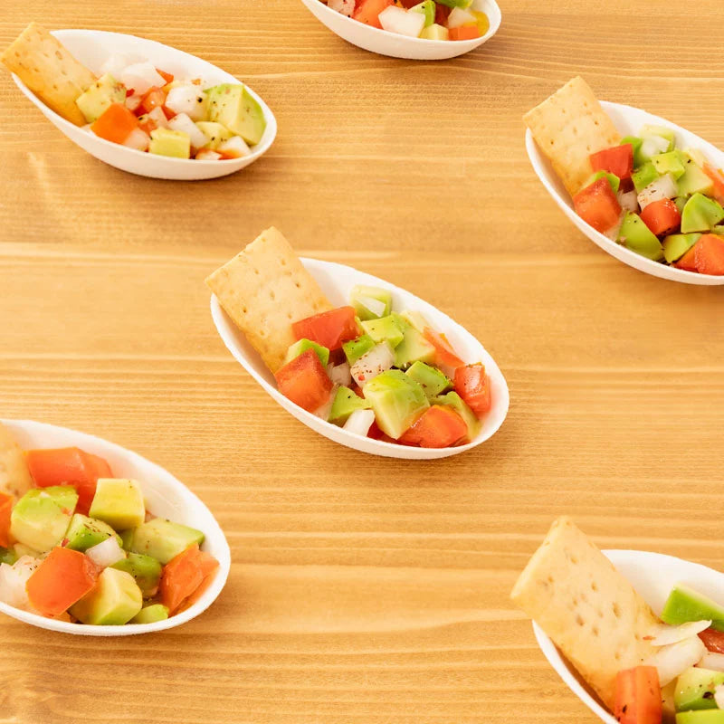 Ovale Schale Fingerfood Zuckerrohr 8 x 5 cm