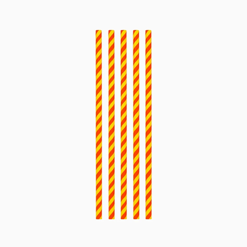 Paper Straw 19.7 cm Yellow and Red Stripes