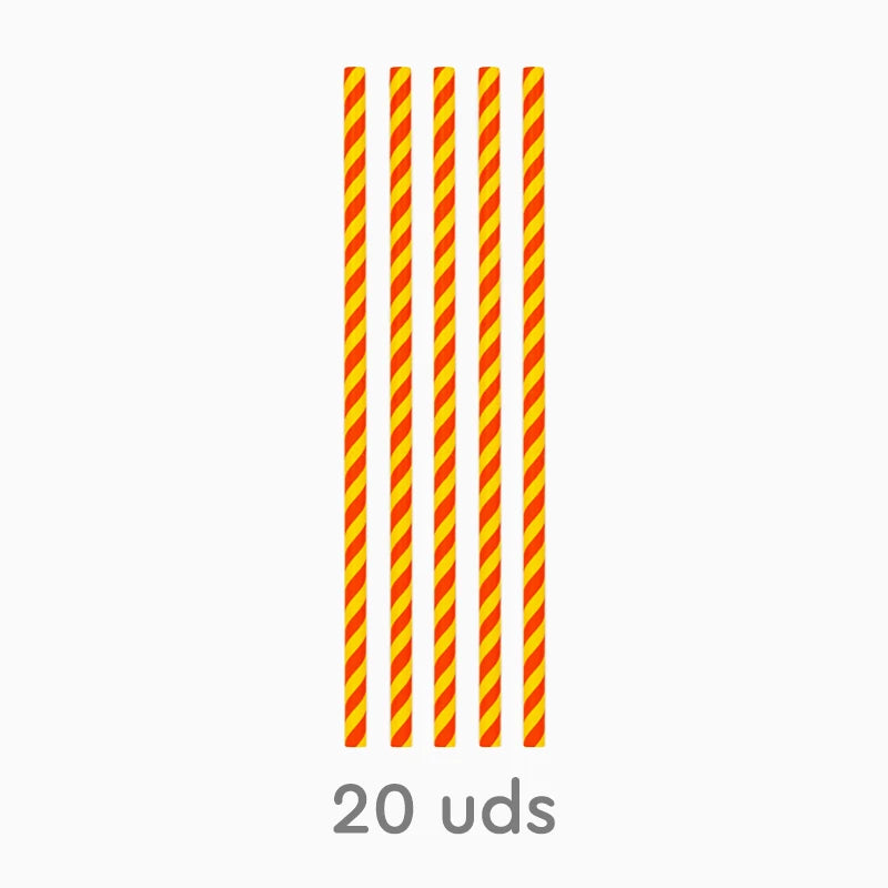 Paper Straw 19.7 cm Yellow and Red Stripes