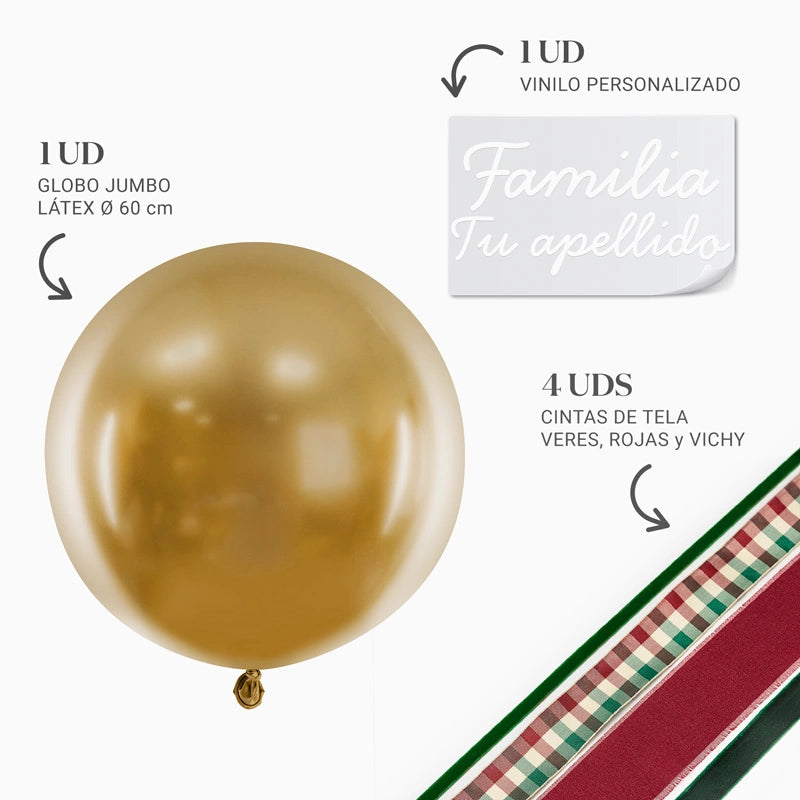 JUMBO 60 CM GOLOBO GOLD WITH FAMILY FAMILY X VINILO BLANCO