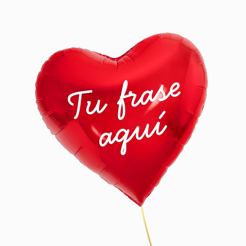 Palloncino in lamina 45 cm di cuore rosso frase personalizzata vinile