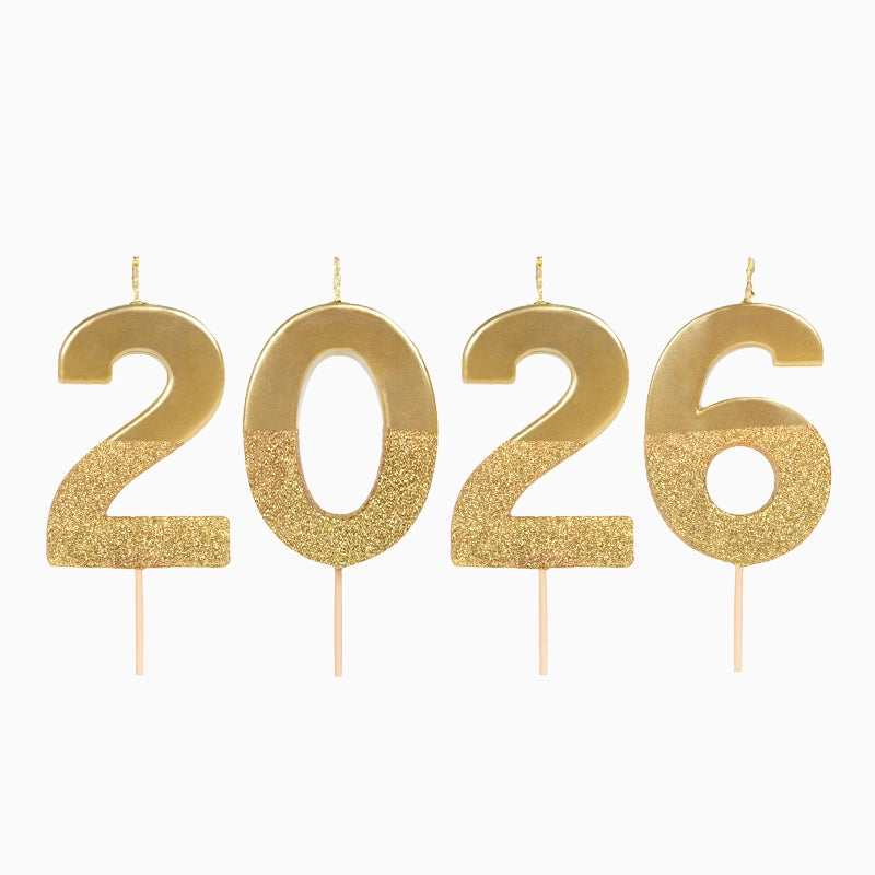 SET CANDLAS 2026 Numero scintillante 7 cm oro bicolore