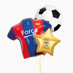 Impostare Balloons Football Red and Blue T -Shirt Nome ed Età