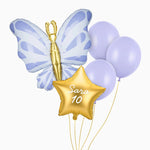 Set Globos Mariposa Personalizado Nombre y Edad Vinilo Blanco