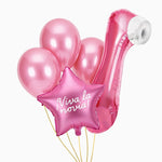 Conjunto de balões de alumínio e látex para chá de panela, vinil branco de satisfação