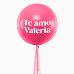 JUMBO GLOBO 60 CM PINK TABLES Custom heart vinyl white