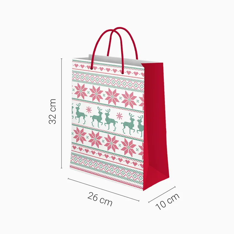 Bolsa de presente médio natal 26 x 10 x 32 cm nórdicos