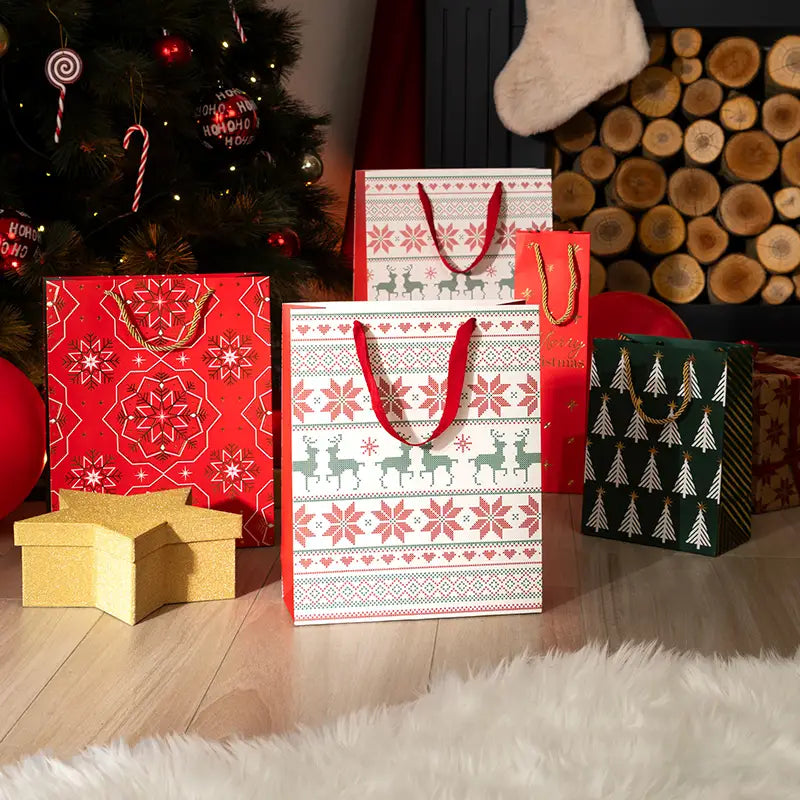 Bolsa de presente médio natal 26 x 10 x 32 cm nórdicos