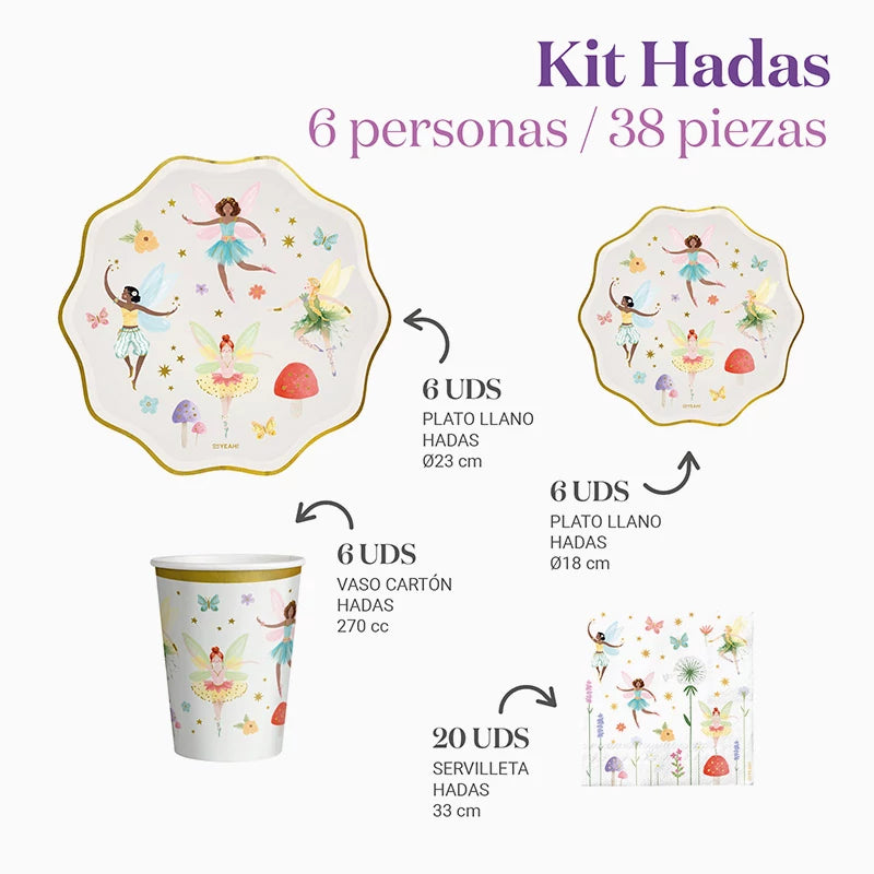 Kit Tavolo Basic 6 Persone Fata 44 pezzi