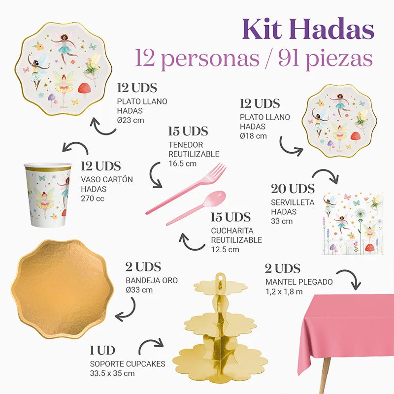 Kit Tavolo Premium 12 Persone Fata 121 pezzi